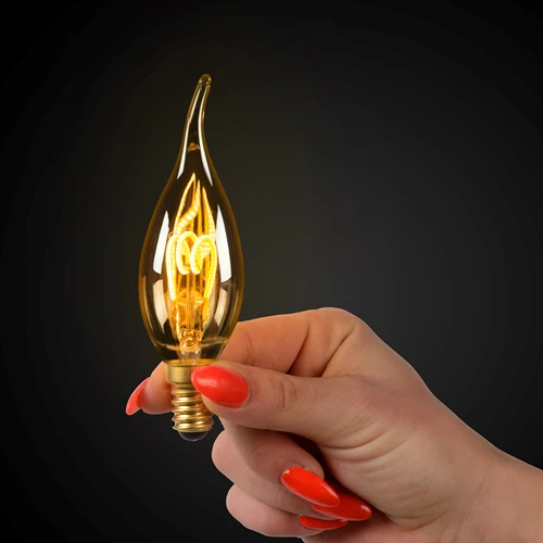Lucide CT35 - Filament bulb - Ø 3,5 cm - LED Dim. - E14 - 1x3W 2200K - Amber - atmosphere 1